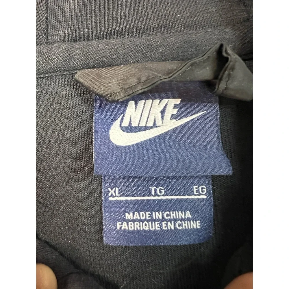 Nike Fleece Asymmetrical Full Zip Black Hybrid Hoodie Sweatshirt Size‎ XL Adult